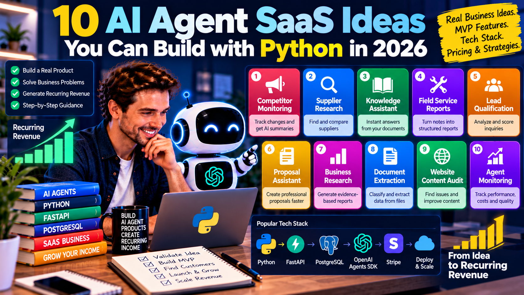 10 AI Agent SaaS Ideas You Can Build with Python in 2026
