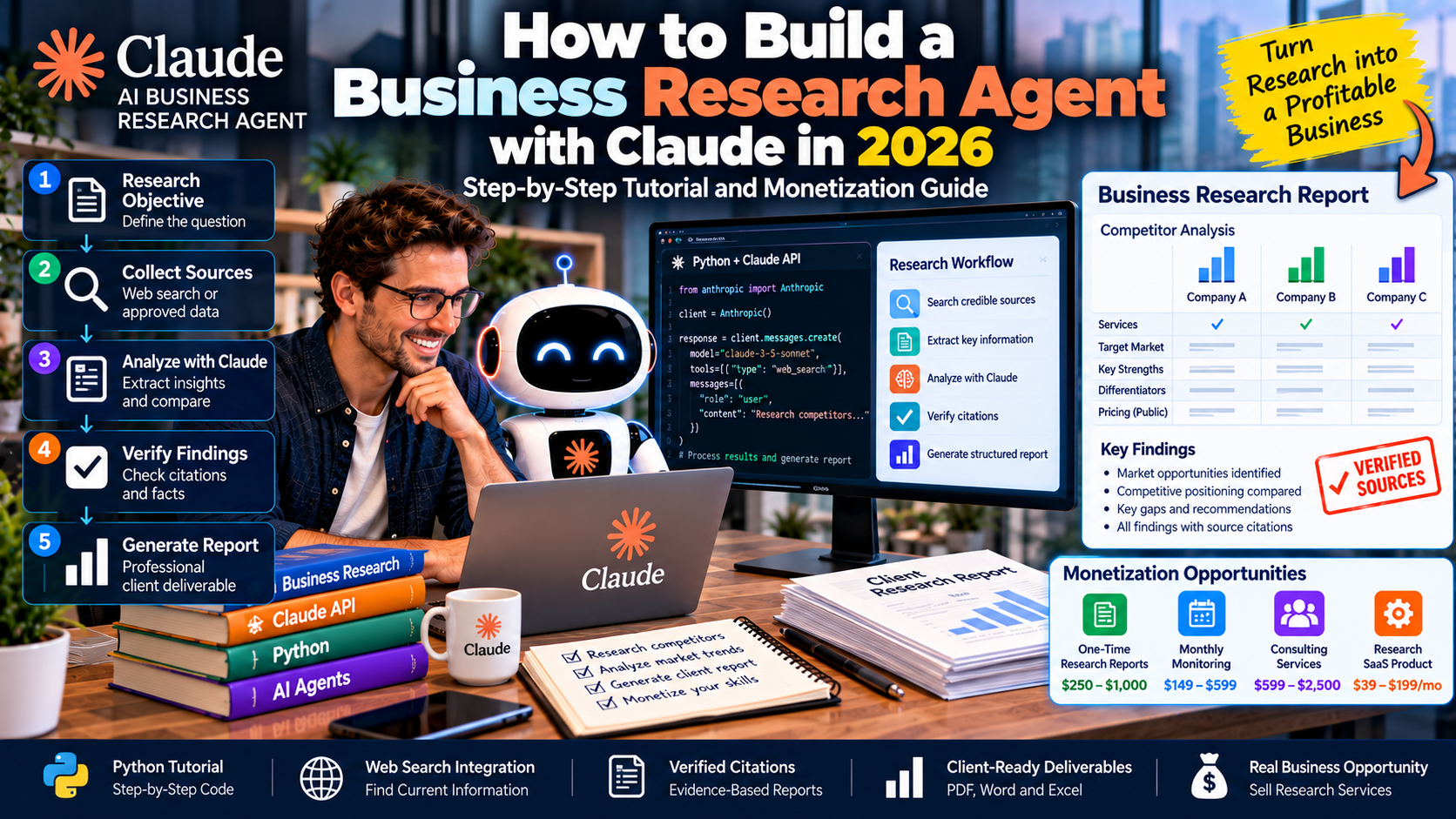 How to Build a Business Research Agent with Claude in 2026: Step-by-Step Tutorial and Monetization Guide